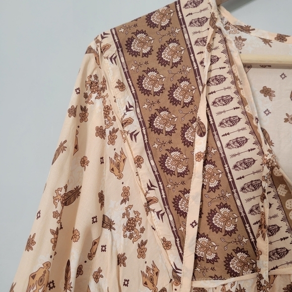 The Fox and The Mermaid Boho Southwestern Print Ximena Dress in Coconut - Picture 9 of 16